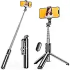 Blukar Selfie Stick, 4 in 1 Extendable Bluetooth- 360° Rotation Stable Tripod Stand with Detachable Wireless Remote, Compatible with GoPro, Small Camera and Smartphones(4.7-6.7")