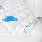 Mattress Protector Waterproof Twin Size, Breathable & Noiseless Twin Mattress Pad Cover Cooling Quilted Fitted with Deep Pocket up to 14" Depth