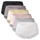 Mama Cotton Women's Under The Bump Maternity Panties Pregnancy Postpartum Maternity Underwear (Color-Multicolor-A 6 Pack, Size-XL)