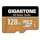 Gigastone [5 Años Recuperación de Datos Gratis] Tarjeta de Memoria 128 GB 4K Game Turbo, para GoPro Drone Switch, Velocidad de 100 MB/s. Video 4K, A2 U3 V30 Tarjeta Micro SDXC con Adaptador SD.