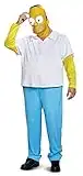 DISGUISE 67444T New Homer Deluxe Adult Costume Simpsons Sized, White, Small