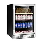 Kalamera Wine and Beverage Refrigerator, 24" Combo Single Zone Wine Fridge and Beverage Fridge Cooler for Chilled Beer Soda or Wine, Built-In for Kitchen Office, Holds 16 Bottles and 120 Cans