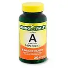 Spring Valley Vitamin A Supplement 2400 mcg- 250 Softgels Pack of 2