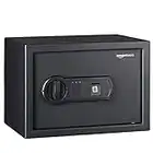 Amazon Basics Steel Security Safe with Programmable Biometric Fingerprint Lock - Secure Cash, Jewelry, ID Documents - 0.5 Cubic Feet, 13.8 x 9.8 x 9.8 inches