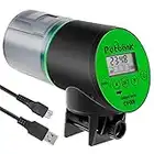 Petbank Mangiatoia Automatica Acquario - Timer Ricaricabile con Cavo di USB Charger, Mangiatoia Pesci con Display LCD, Dispenser Cibo Pesci Automatico,Verde