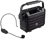 Portable Mini Bluetooth PA System with Wireless Headset Microphone 30W Personal Pa Speaker Rechargeable Voice Amplifier Supports Echo/FM Radio/AUX-in Mode/USB Input/TF Card