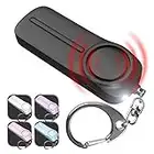 Safety Siren Keychain Loud Alarm for Women Protection – Self Defense Safesound Personal Alert Device with LED Light – 130 dB Emergency Security Handheld Whistle Key Chain by WETEN, Black