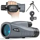 Telescopio Monocular Professional 10-30x55, POHHD Monoculares de Largo Alcance Bak4, Impermeable Nitrógeno con Trípode y Soporte de Móvil para Cielo Estrellado, Pradera, Animales Salvajes