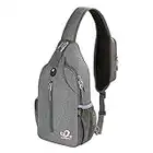 WATERFLY Crossbody Sling Backpack Sling Bag Travel Hiking Chest Bags Daypack (Dark gray)