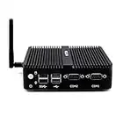 HISTTON Mini PC sans Ventilateur, PC Industriel Celeron J4125, DDR4 8 Go de RAM 128 Go SSD, Micro PC,LAN,WiFi,BT4.0, Mini PC Industriel avec,2 RS232,HDMI,VGA,Mini Ordinateur de Bureau Windows 10 Pro