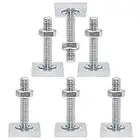 WiDream 6 pcs Tornillo en T, Adaptador de Ranura en T Caja de Techo, Adaptador de Pista en T, con Tuercas y Arandelas, para Soporte de Barandilla para Cofre de Techo Compatible con Thule (M6 x 35 mm)