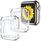 GEAK 3 Pack Compatible with Apple Watch Case 38mm,Soft HD High Sensitivity Screen Protector with TPU All Around Anti-Fall Bumper Protective Case Cover for iWatch Series 3/2/1 38mm(3 Clear)
