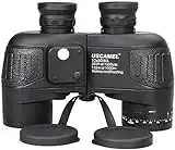 USCAMEL 10x50 Marine Binoculars for Adults, Waterproof Binoculars with Rangefinder Compass BAK4 Prism FMC Lens Fogproof for Navigation Bird Watching Hunting