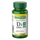 Nature's Bounty Vitamin D3 2500 IU, Vegetarian, Non-GMO, Helps to prevent Vitamin D deficiency, 90 Tablets