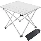 Ledeak Table de Camping Portable, Pliante Table Alliage d'aluminium Ultra-Légère avec Sac de Transport, Table de Pique-Nique pour Jardin Voyage Randonnée Plage Bateau, Facile à Nettoyer(Petit)