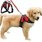 Dog Harness Mesh Breathable Comfortable Pet Vest No Pull Adjustable Soft Padded Dog Power Strap (S, Red)