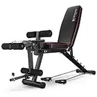 XFENG Banc de Musculation Multi-Fonctions, Banc de Remise en Forme avec Extension Jambe Leg Curl, Home Gym Banc d'entraînement réglable, Haltère Équipement Banc for Hommes Femmes