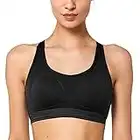 Yvette Sport BH Damen Verstellbar, Starker Halt große Brüste, Lauf Joggen Bra, Schwarz, XXL Große Größen