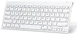 OMOTON Ultra-Slim Bluetooth Keyboard for Macbook/iPad 9/8/7th generation/iPad Pro 12.9/iPad Air 4/iPad Mini 6/iPhone etc. Aluminum Alloy +ABS Material with Charging Cable, Easy to Carry, White