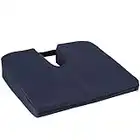 DMI Gradual Slope Seat Cushion for Coccyx, Sciatica and Tailbone Pain Used With Dining Room Chairs, Desk Chairs, Car Seats or Wheelchair Cushions, Machine Washable-Cover, 15 Inch, Navy