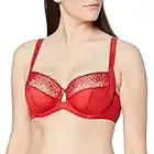 Iris & Lilly Reggiseno Full Cover DD+ in Rete Donna, Rosso, 4E