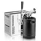 TMCRAFT - Mini barilotto da 1814 ml, in acciaio inox con manicotto isolante, sistema di erogazione portatile per birra, birra casalinga e artigianale (nero opaco)