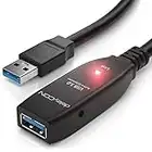 deleyCON 5m Cable de Extensión USB 3.0 Cable Repetidor con Señal de Amplificación Activa de Salida 5 Gbit/s USB Tipo A Macho a Entrada Tipo A Hembra - Negro