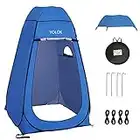 Hirynel Pop Up Privacy Shower Tent with Rain Cover Portable Toilet Tent Outdoor Sun Shelter Camp Bathroom Changing Dressing Room for Hiking Beach Picnic Fishing Potty, UPF 50+ (Blue)