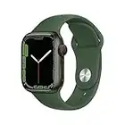 Apple Watch Series 7 (GPS + Cellular, 41mm) Smart watch - Green Aluminium Case with Clover Sport Band - Regular. Fitness Tracker, Blood Oxygen & ECG Apps, Always-On Retina Display, Water Resistant