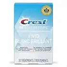 Crest 3D White Teeth Whitening Kit Whitestrips Classic Vivid 10 Treatments, 20 Individual Strips