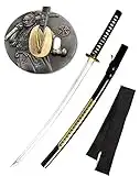 Katana Schwert Stark - Samurai Schwert aus Stahl - Hamon zum Training - Handgefertigt Katana Schwert Scharf Echt - Japanisches Sword Nur Fur Erwachsene - Katana Schwerter - Ninja Schwert (7KM5-410)