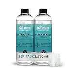 bio-chem Bio Ultraschallreiniger Konzentrat 2x 750 ml inkl. Dosierbecher, geruchsfrei, alkoholfrei, Reinigungszusatz für Ultraschallgeräte/Ultrasonic-Cleaner für Brillen, Schmuck u.v.m.