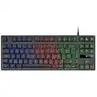 MARSGAMING MK02 Negro, Teclado Gaming H-Mech, Compacto TKL, FRGB Rainbow, Antighosting, Idioma Español