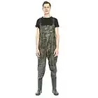 SurePromise Chest Waders, Waterproof Fishing Hunting Waders for Men Women with Boots and Belt Fly Coarse Sea Fishing Duck Wader(Camouflage, UK 10/EU size 44)