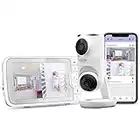 HUBBLE CONNECTED Dual Vision Smart Dual Camera Baby Monitor, 5" HD Screen, Nursery Pal Remote Pan Tilt Zoom, 2-Way Talk, AI Motion Tracking, Night Vision, Room Temperature Sensor, WiFi Baby Camera