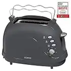 Bomann Toaster TA 246 CB, kompakter 2-Scheiben Toaster, Auftaufunktion, Aufwärmfunktion, Schnellstoppfunktion, Cool- Touch Gehäuse, grau