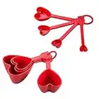 Supreme Housewares Heart Measuring Cups and Spoons Set for Indoors Outdoors Use, Party, Wedding, Birthday, Valentine's day and Everyday Use