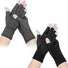 Syhood 2 Paires Gants d'Arthrite Gants de Pression Unisexes Gants Respirants de Soulagement de Douleurs Articulaires sans Doigts pour Fournir Soutien et Chaleur, 2 Couleurs