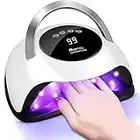 Absuper UV LED Nail Lamp, Professional Gel Nail Polish Lamp, Faster Nail Dryer with Touch Screen Portable Handle and Automatic Sensor, Nail Art light Tools for Fingernail&Toenail