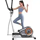 JEEKEE Elliptical Machine, Elliptical Machines for Home Use with Hyper-Quiet Magnetic Driving System,16 Resistance Levels,Elliptical Exercise Machine with LCD Monitor.