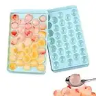 Ice Cube Tray with Lid, Ice Ball Maker, Ice Cube Tray, Round Ice Cube Mold, Easy Release BPA Free Reusable Ice Cube Molds for Cocktails Whisky Coffee (Blue)