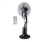 Ufesa Mist Fun Nevada Ventilateur Brumisateur Pulvérisateur Anti-Moustique Silencieux, Télécommande, 3 Modes, Minuterie, 3 Vitesses, 40cm de Diamètre, 5 pales, Hauteur Réglable