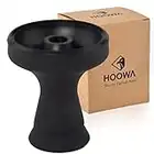 HOOWA Hookah Bowl - Silicone Phunnel Bowl Perfect Fit Charcoal Holder Black Shisha Bowl Right Replacement for Clay&Ceramic Bowls 3.5" Tall Gift Box (1 Hole)