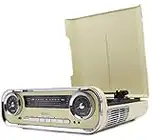 Lauson 01TT15 Tourne Disque Vinyle Bluetooth | Platine Vinyle Vintage Haut-Parleurs Stéréo Intégrés | Radio FM USB AUX et Encoding | Lecteur Vinyle 3 Vitesses 33, 45, 78 RPM (Beige)