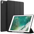 JETech Funda para iPad Pro 12,9 Pulgadas (Modelo 2015/2017, 1ª/2ª Generación) con Portalápiz, Delgada Tableta Cover Carcasa con Parte Posterior de TPU Suave (Negro)