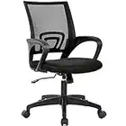 Home Office Chair Ergonomic Desk Chair Mesh Computer Chair with Lumbar Support Armrest Executive Rolling Swivel Adjustable Mid Back Task Chair for Women Adults, Black (Black)