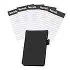 Samsill Mini Pocket Notepad Holder and Memo Pad 5 Pack Bundle, Durable Cover, Includes Five 2 7/16 x 4 1/4" Sized Writing Pads with 40 Lined Sheets, Refillable, Black