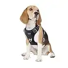 Funfox No Pull Dog Harness Medium, Adjustable Dog Vest Harness for Easy Walking with Reflective Strips, Front Clip Easy Control Medium Breed Dog Stop Pulling Black