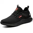 Black Safety Trainers Mens Womens Steel Toe Cap Safety Shoes Lightweight Safety Work Trainers Work Boots Non-Slip Puncture Proof Black UK 5