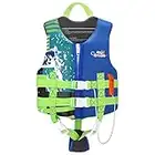 HeySplash Swim Vest for Kids, Child Size Watersports Kids Swim Vest Toddler Floatie Trainer Vest with Survival Whistle, Easy on and Off, Indigo, Medium (Fit 37-55 lb)